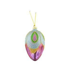 Vintage David Schindler Peacock Feather Ornament Blown Glass